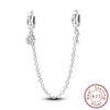 Jewelry Accessories Charm Love Eternal Star And Moon Safety Chain Pendant Bracelet Beads 925 Sterling Silver Dripping Oil Original Design Animal Style