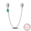 Jewelry Accessories Charm Love Eternal Star And Moon Safety Chain Pendant Bracelet Beads 925 Sterling Silver Dripping Oil Original Design Animal Style