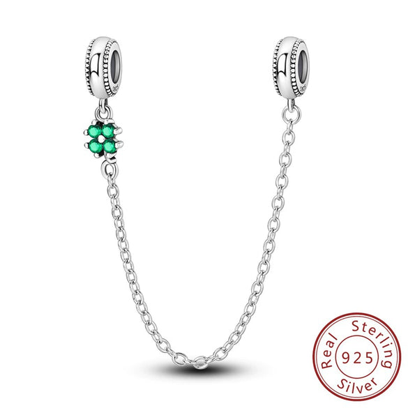 Jewelry Accessories Charm Love Eternal Star And Moon Safety Chain Pendant Bracelet Beads 925 Sterling Silver Dripping Oil Original Design Animal Style
