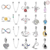 Jewelry Accessories Charm Love Eternal Star And Moon Safety Chain Pendant Bracelet Beads 925 Sterling Silver Dripping Oil Original Design Animal Style