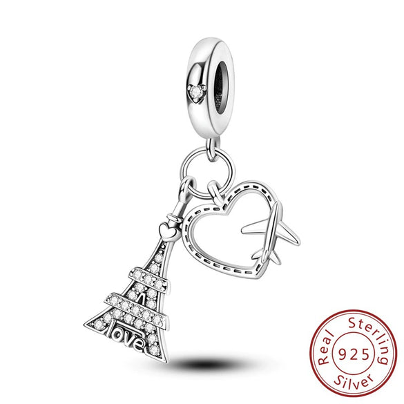 Jewelry Accessories Charm Love Eternal Star And Moon Safety Chain Pendant Bracelet Beads 925 Sterling Silver Dripping Oil Original Design Animal Style