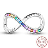 Jewelry Accessories Charm Love Eternal Star And Moon Safety Chain Pendant Bracelet Beads 925 Sterling Silver Dripping Oil Original Design Animal Style