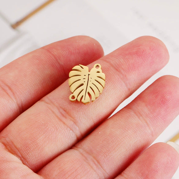 Jewelry Accessories Connector Stainless Steel Leaves Fine Polishing