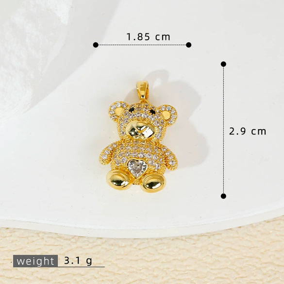 Jewelry Accessories Copper Animal Pendant Necklace Earrings Bracelet With Cartoon Style And Electroplating Treatment