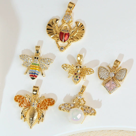 Jewelry Accessories Copper Animal Zodiac Cartoon Style Electroplating Pendant Necklace Earrings Bracelet Diy Material