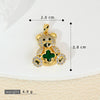 Jewelry Accessories Copper Animals Zodiac Cartoon Style Electroplated Fourleaf Flower Bear Necklace And Earrings
