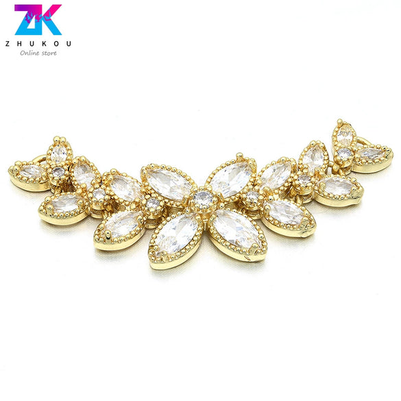 Jewelry Accessories Copper Bead Buckle Flower Chain Pendant Electroplated For Earrings Bracelet Necklace
