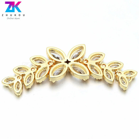 Jewelry Accessories Copper Bead Buckle Flower Chain Pendant Electroplated For Earrings Bracelet Necklace