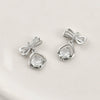 Jewelry Accessories Copper Bow Fourleaf Flower Water Drop Pendant Electroplated Light Luxury Style