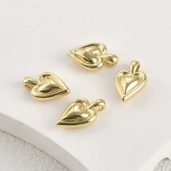 Jewelry Accessories Copper Bow Heart Pendant Electroplated Diy Handmade