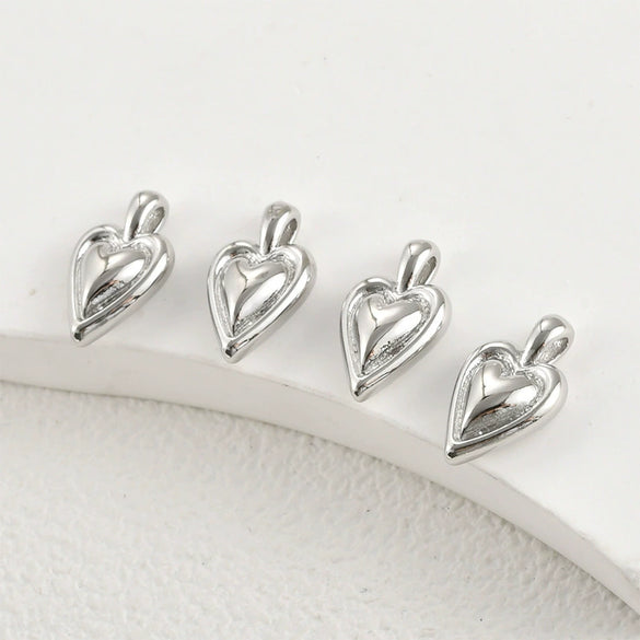 Jewelry Accessories Copper Bow Heart Pendant Electroplated Diy Handmade