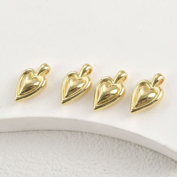 Jewelry Accessories Copper Bow Heart Pendant Electroplated Diy Handmade