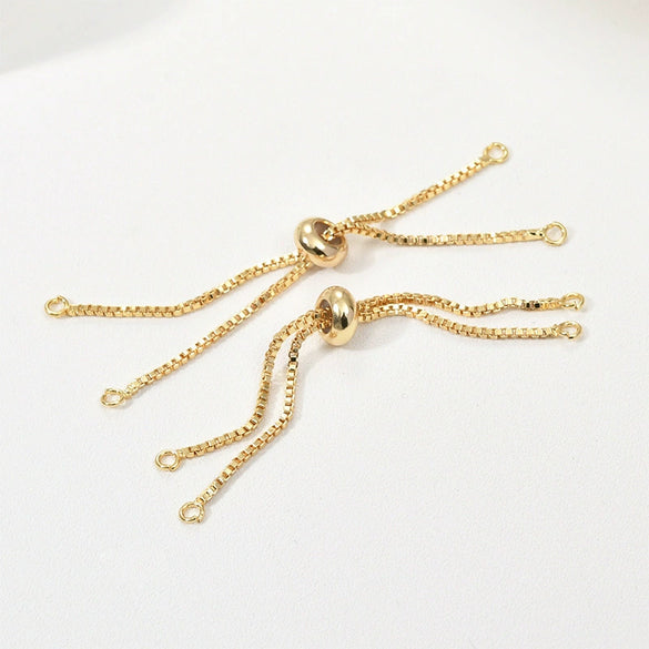 Jewelry Accessories Copper Box Chain Bracelet Material Geometric Style 18K Gold Plated Handmade