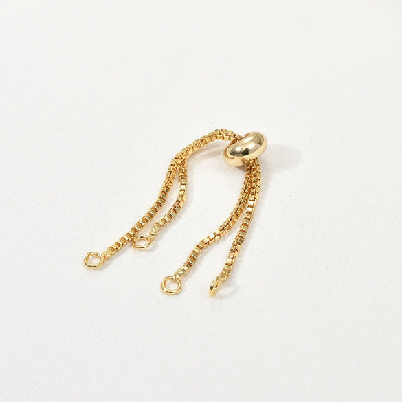 Jewelry Accessories Copper Box Chain Bracelet Material Geometric Style 18K Gold Plated Handmade