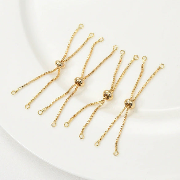 Jewelry Accessories Copper Box Chain Bracelet Material Geometric Style 18K Gold Plated Handmade
