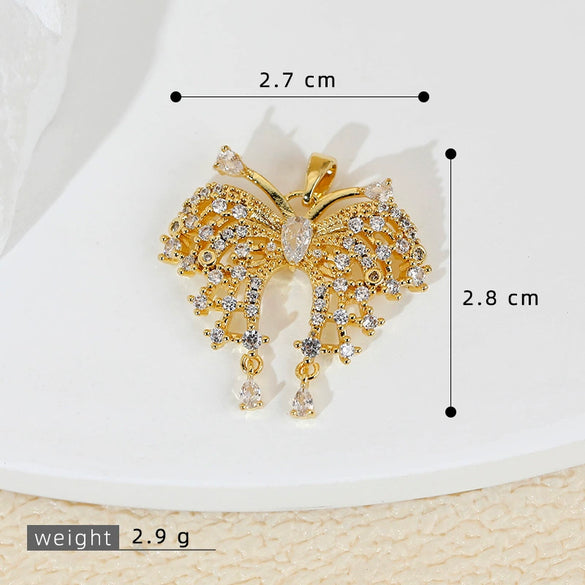 Jewelry Accessories Copper Butterfly Pendant Necklace Earrings Clavicle Chain Electroplated Cartoon Animal Style
