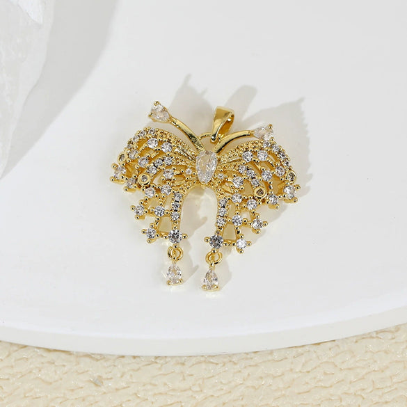 Jewelry Accessories Copper Butterfly Pendant Necklace Earrings Clavicle Chain Electroplated Cartoon Animal Style
