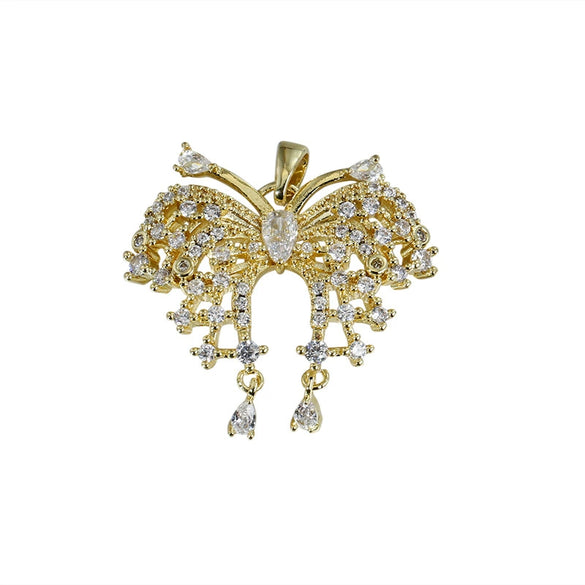 Jewelry Accessories Copper Butterfly Pendant Necklace Earrings Clavicle Chain Electroplated Cartoon Animal Style