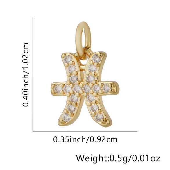 Jewelry Accessories Copper Constellation Small Pendant Charm Earrings Diy Bracelet Necklace With Zirconia