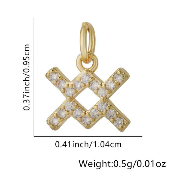 Jewelry Accessories Copper Constellation Small Pendant Charm Earrings Diy Bracelet Necklace With Zirconia