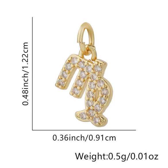 Jewelry Accessories Copper Constellation Small Pendant Charm Earrings Diy Bracelet Necklace With Zirconia