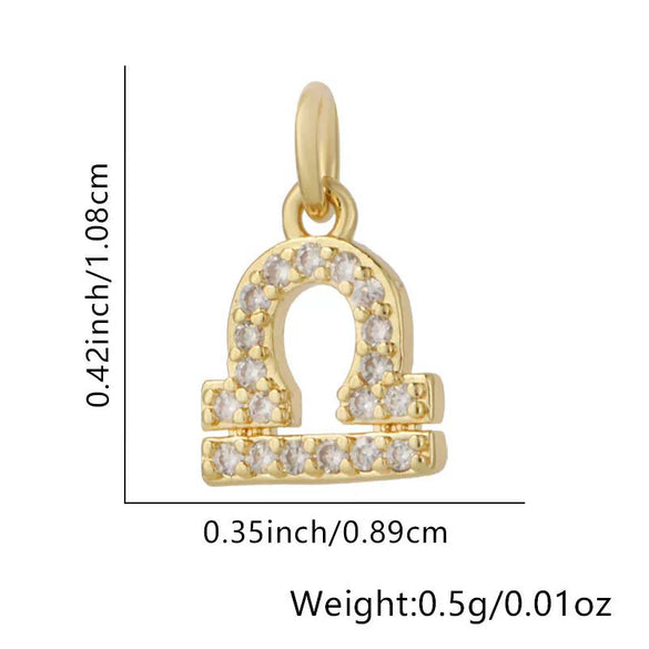 Jewelry Accessories Copper Constellation Small Pendant Charm Earrings Diy Bracelet Necklace With Zirconia