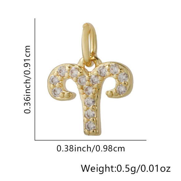 Jewelry Accessories Copper Constellation Small Pendant Charm Earrings Diy Bracelet Necklace With Zirconia