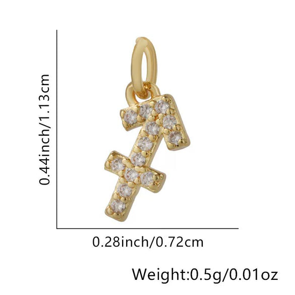 Jewelry Accessories Copper Constellation Small Pendant Charm Earrings Diy Bracelet Necklace With Zirconia