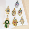 Jewelry Accessories Copper Devil's Eye Palm Pendant Necklace Electroplating