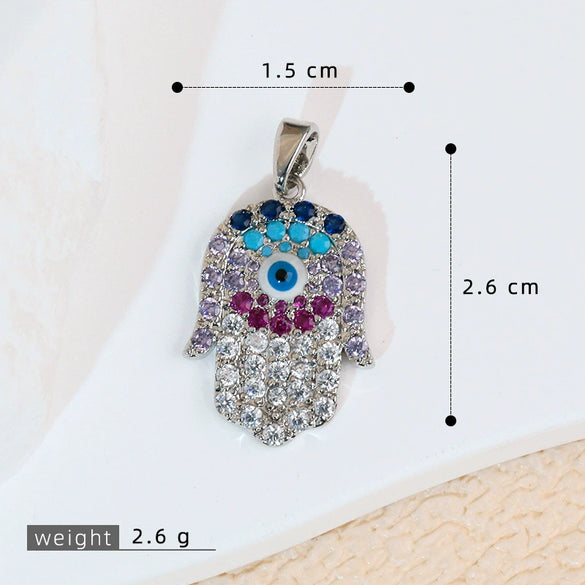 Jewelry Accessories Copper Devil's Eye Palm Pendant Necklace Electroplating