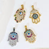 Jewelry Accessories Copper Devil's Eye Palm Pendant Necklace Electroplating