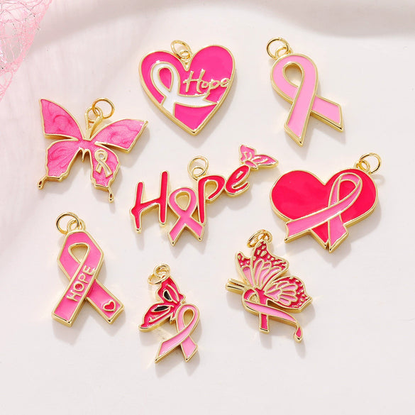 Jewelry Accessories Copper Drop Oil Butterfly Ribbon Pendant
