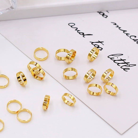 Jewelry Accessories Copper Electroplated Beaded Ring Bracelet Necklace With Doublehole Bead Frame