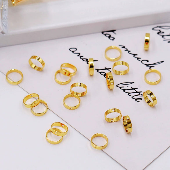 Jewelry Accessories Copper Electroplated Beaded Ring Bracelet Necklace With Doublehole Bead Frame