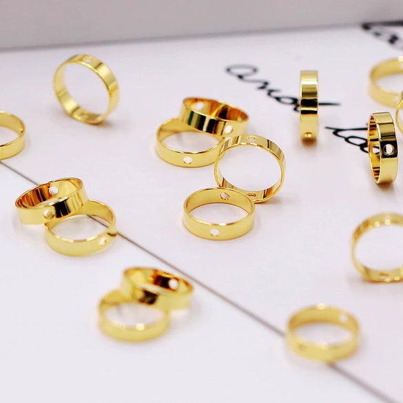 Jewelry Accessories Copper Electroplated Beaded Ring Bracelet Necklace With Doublehole Bead Frame