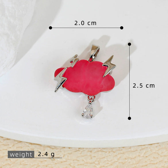 Jewelry Accessories Copper Electroplated Cartoon Lightning Raindrops Cloud Pendant Necklace Earrings Bracelet Clavicle Chain