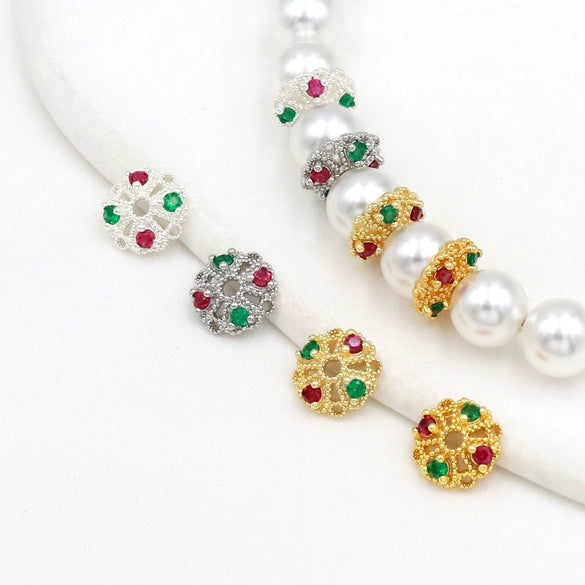 Jewelry Accessories Copper Electroplated Micro Inlaid Zircon Torus