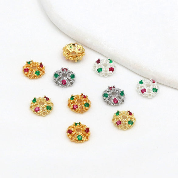 Jewelry Accessories Copper Electroplated Micro Inlaid Zircon Torus