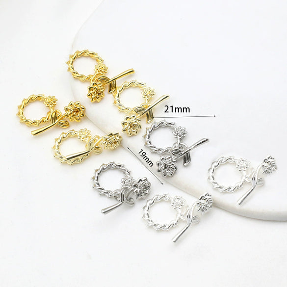 Jewelry Accessories Copper Electroplated Versatile Minimalist Ot Buckle For Necklace Bracelet