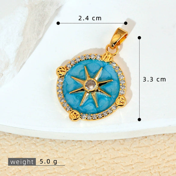 Jewelry Accessories Copper Geometric Dripping Oil Micro Inlaid Pendant Necklace Bracelet