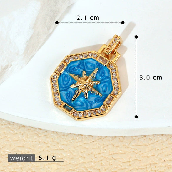 Jewelry Accessories Copper Geometric Dripping Oil Micro Inlaid Pendant Necklace Bracelet