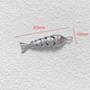Jewelry Accessories Copper Geometric Fish Koi Pendant Electroplated With Lines Pattern Diy Handmade