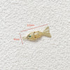 Jewelry Accessories Copper Geometric Fish Koi Pendant Electroplated With Lines Pattern Diy Handmade