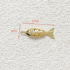 Jewelry Accessories Copper Geometric Fish Koi Pendant Electroplated With Lines Pattern Diy Handmade