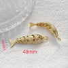 Jewelry Accessories Copper Geometric Fish Koi Pendant Electroplated With Lines Pattern Diy Handmade