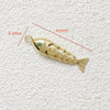 Jewelry Accessories Copper Geometric Fish Koi Pendant Electroplated With Lines Pattern Diy Handmade