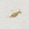 Jewelry Accessories Copper Geometric Fish Koi Pendant Electroplated With Lines Pattern Diy Handmade