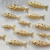 Jewelry Accessories Copper Geometric Fish Koi Pendant Electroplated With Lines Pattern Diy Handmade