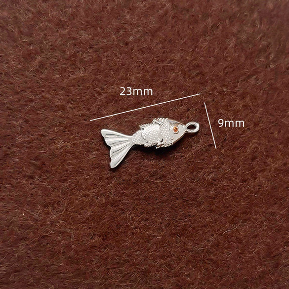 Jewelry Accessories Copper Geometric Fish Koi Pendant Electroplated With Lines Pattern Diy Handmade