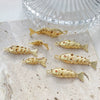 Jewelry Accessories Copper Geometric Fish Koi Pendant Electroplated With Lines Pattern Diy Handmade